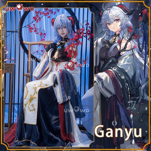 【In Stock】Uwowo Genshin Impact Fanart Ganyu Chinese Style Hanfu Traditional Clothing Liyue Cosplay Costume | S