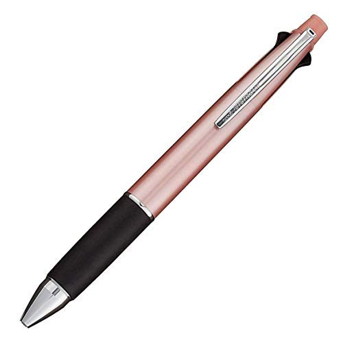 uni Jetstream Multi Pen 4 and 1, 0.38mm Ballpoint Pen (Black, Red, Blue, Green) and 0.5mm Mechanical Pencil, Baby Pink Body, Pink Gold (MSXE5100038.68) - 1 Count (Pack of 1)