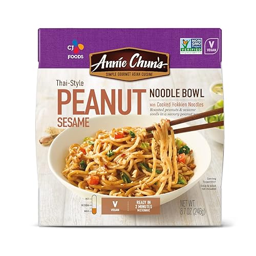 Annie Chun's Bowl, Noodle, Thai-Style Peanut Sesame Flavor, (non GMO), Vegan and Delicious, 8.7 Oz 6ct - Peanut Sesame - 8.7 Ounce (Pack of 6)