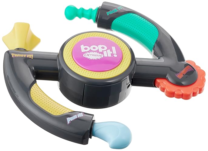 Hasbro Gaming Bop It! Extreme Electronic Game for 1 or More Players, Fun Party Interactive Game for Kids Ages 8+, 4 Modes Including One-On-One Mode - Multicolor