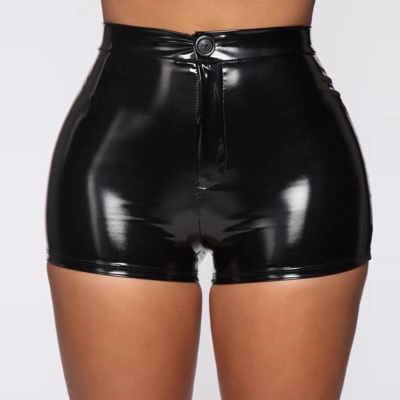High Waist PVC Short | Black / L