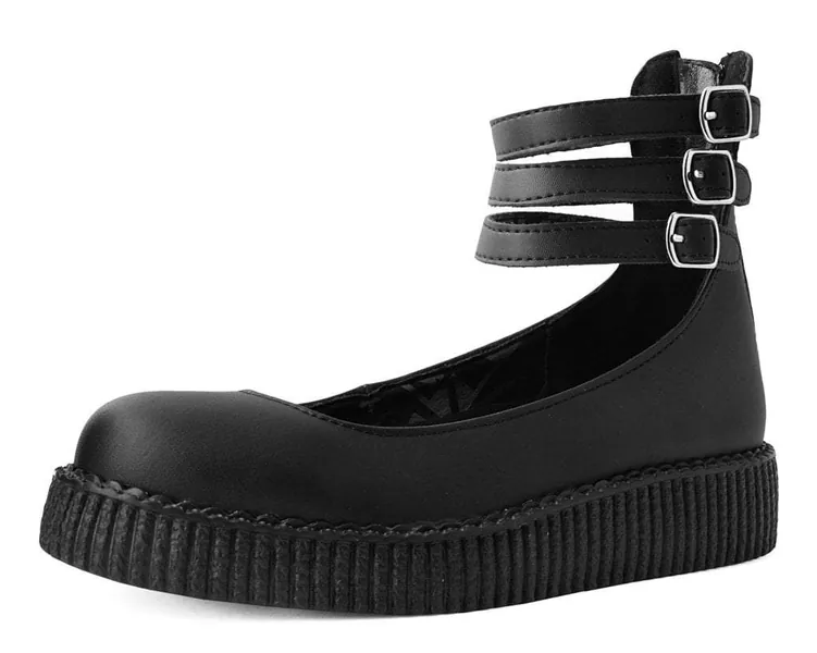Black TUKskin⢠3-Strap Mary Jane | US: Womens 7 / Black / Synthetic