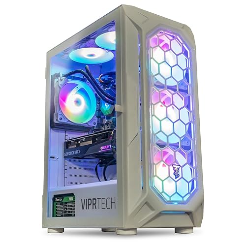ViprTech Ghost 3.0 Liquid-Cooled PC - AMD Ryzen 5 5600X (12-LCore 4.6Ghz), RTX 4060 8GB, 32GB DDR4 3200, 1TB NVMe SSD, VR-Ready, Streaming, WiFi, RGB, Win 11, Warranty, Gaming Desktop Computer - RTX 4060 | 32G | 1T SSD