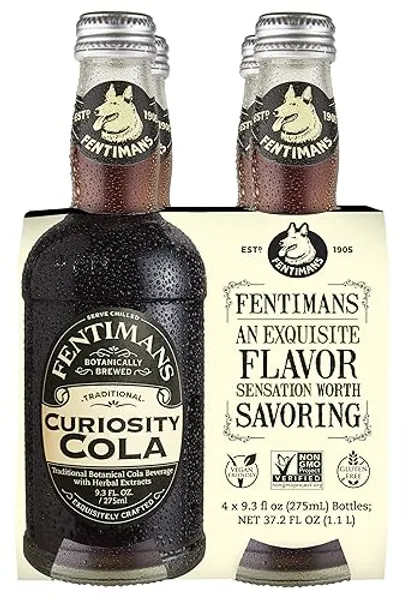 Fentimans Sparkling Curiosity Cola - Healthy Soda, All Natural Craft Soda Pop, Perfect Mixer, Natural Ingredients, Botanically Brewed - 9.3 Fl Oz (Pack of 4)