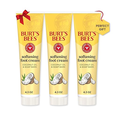Burt's Bees Softening Foot Cream with Coconut Oil and Soap Bark, 4.3 Ounces, Pack of 3