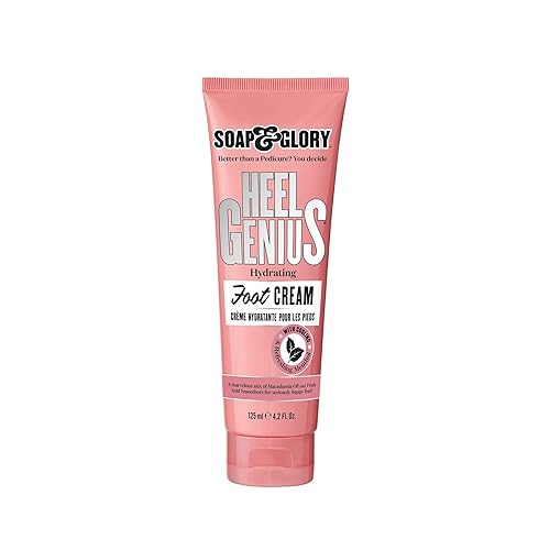 Soap & Glory Original Pink Heel Genius Foot Cream - Moisturizing Foot Cream with AHA Exfoliant for Dry Cracked Feet - Contains Hydrating Macadamia Oil (4.2 oz) - 4.2 Fl Oz (Pack of 1)