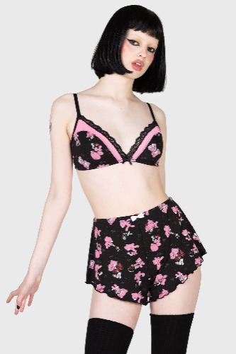Gloomy Bear Bralet | M / Pink / 95% Viscose 5% Elastane