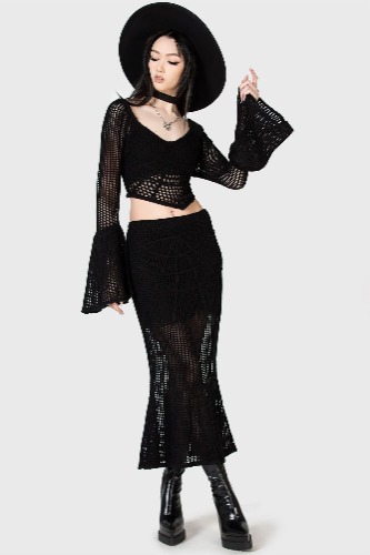 Widows Prey Knit Skirt | M / Black / 100% Acrylic