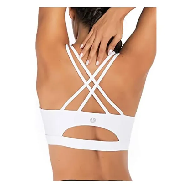 
                            RUNNING GIRL Strappy Sports Bra for Women, Sexy Crisscross Back Medium Support Yoga Bra with Removable Cups
                        