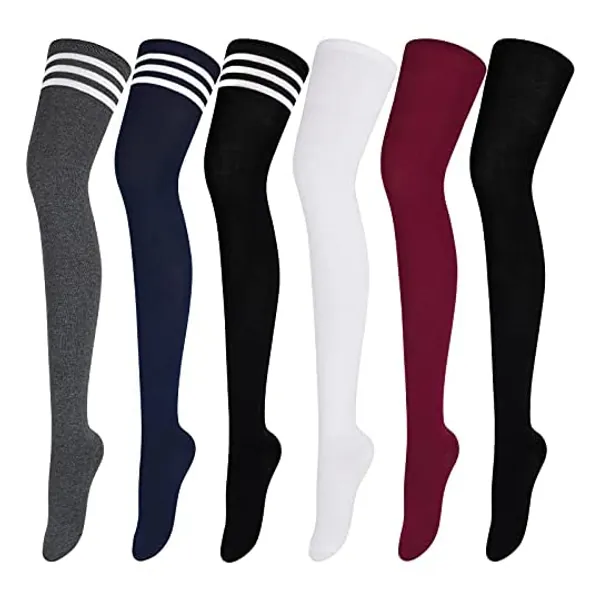 
                            Aneco 6 Pairs Extra Long Socks Long Boot Stockings Thigh High Socks for Women
                        
