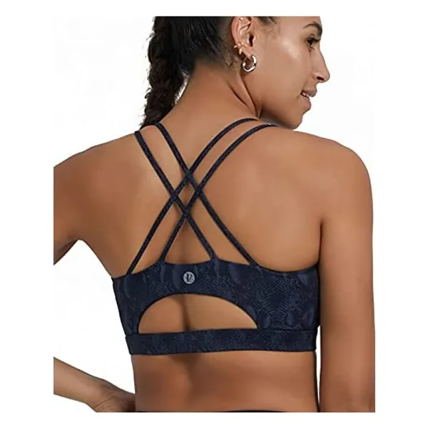 
                            RUNNING GIRL Strappy Sports Bra for Women, Sexy Crisscross Back Medium Support Yoga Bra with Removable Cups
                        