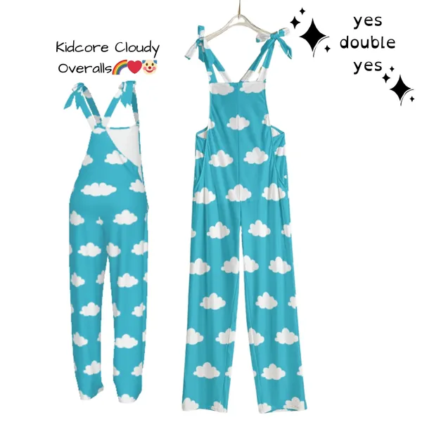 Kidcore Cloud Clown Pants abdl Overalls Nonbinary Harajuku Light Academia Kawaii Clothes Clowncore Clothing Alt Clothing Genderfluid Little