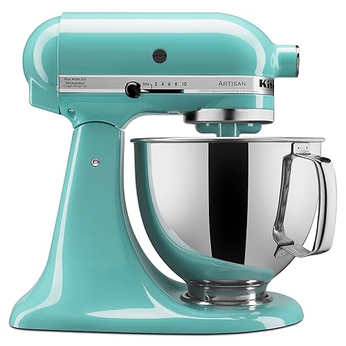 KitchenAid Artisan Series 5 Quart Tilt Head Stand Mixer with Pouring Shield KSM150PS, Removable bowl, Aqua Sky - Aqua Sky