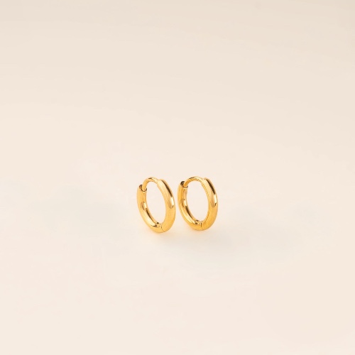 Circle Rounded Huggie Hoop Earrings | Gold / Mini (8mm)