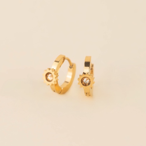 Sun 3D Huggie Hoop Earrings | Default Title