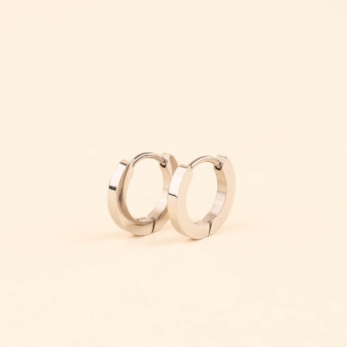 Smooth Huggie Hoop Earrings | Silver
