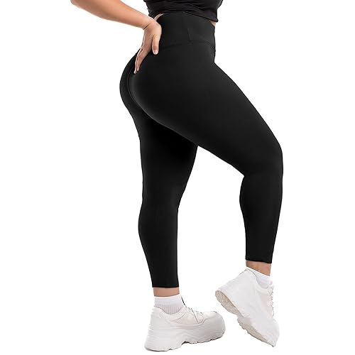 Walifrey High Waist Plus Size Leggings for Women, Buttery Soft Plus Size Leggings - 3X-Large - Black