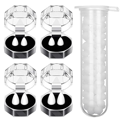 Zhanmai 4 Pairs Vampire Fangs Fake with Adhesive Halloween Cosplay Props White Horror False Teeth Party Favors Accessories - Medium