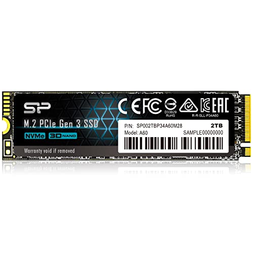 Silicon Power 2TB NVMe M.2 PCIe Gen3x4 2280 SSD Solid State Drive (SP002TBP34A60M28) - 2TB