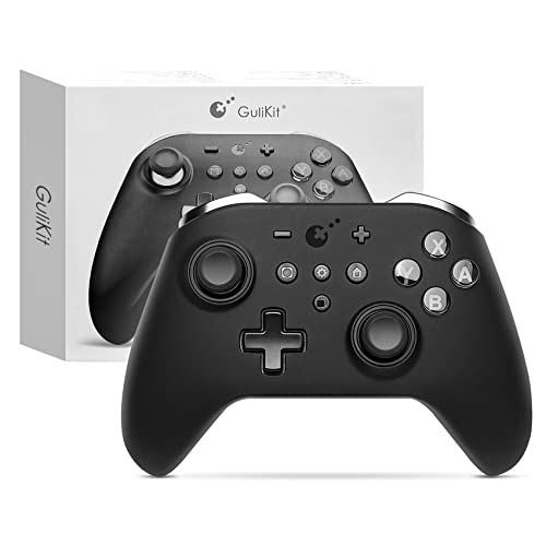 GuliKit Kingkong 2 Pro Switch Controller (No Drift), Wireless and Bluetooth Controller for Switch/PC/Android/MacOS/IOS with Hall Effect Sensin Joystick, No Dead Zone, Auto Pilot Gaming, Motion Sense - Black