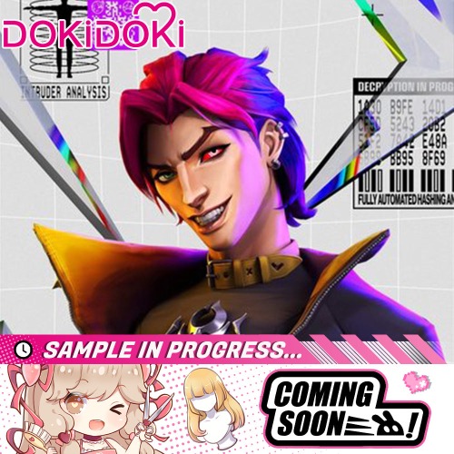 DokiDoki Game League of Legends LOL Cosplay Heartsteel Cal Scruby Wig Short Pink Purple Hair | Wig Only-PRESALE