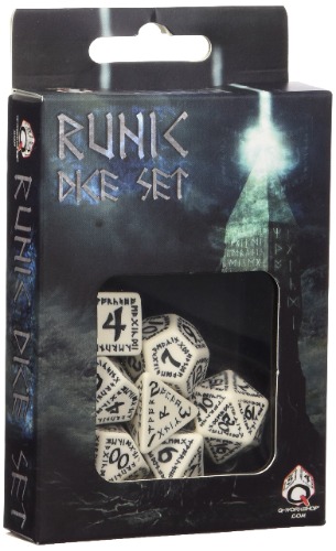 Q-Workshop Runic White & Black Dice Set (7)