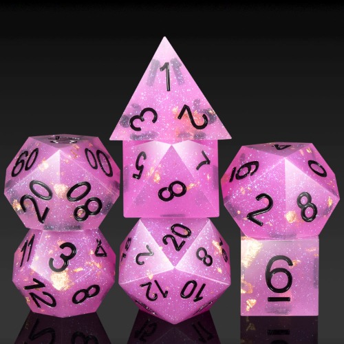 Sharp Dice (Pink with Glitter and Gold Foil)