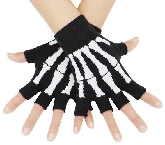 Fingerless Skeleton Gloves 