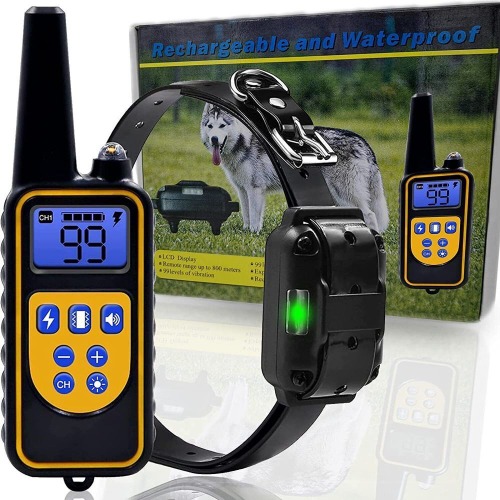 800M Remote Electric Shock Collar Pet Dog Training Anti Bark Rechargeable LCD UK