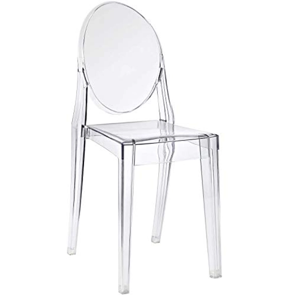 Modway Casper Modern Acrylic Stacking Kitchen and Dining Room Chair in Clear - Fully Assembled