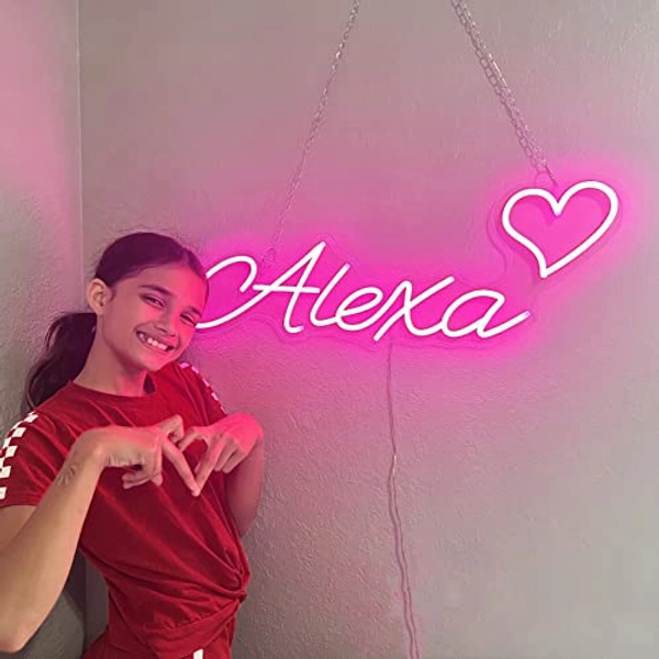 SIGNCLUBS Custom Neon Signs for Wall Decor, Personalized Neon Signs for Bedroom Birthday Wedding Congrats Gifts Bar Play Game Room Party Large Custom Led Sign Decor Business Logo Light Name Neon Sign Customizable, Size 10" to 60"