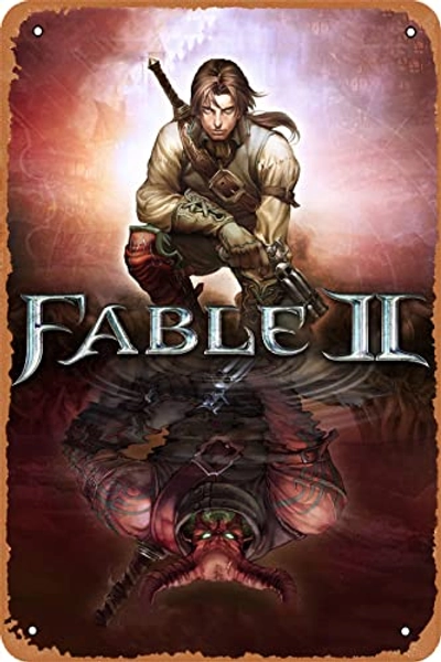 Clilsiatm Fable II Video Game Poster Vintage Metal Tin Sign 8x12 inch(20x30cm) Gift