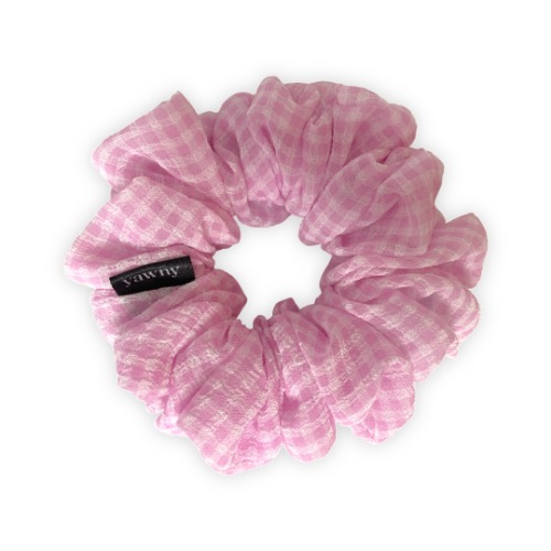 Pink Gingham Scrunchie (matte) - lite