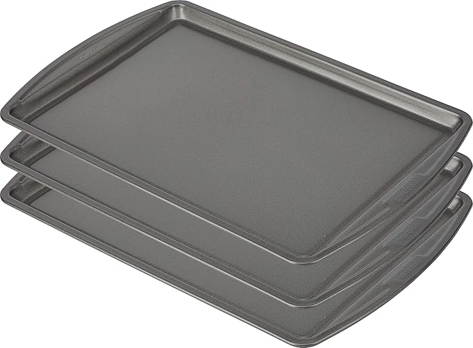 GoodCook Everyday Nonstick Carbon Steel 13” x 9” Baking Sheet Set, 3 Pack – Standard-Sized Carbon Steel Cooking Pans, Bakeware Set, Cookie Sheets for Baking, Oven Pan Set - 13" x 9"