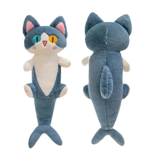 Soft Plush Shark Cat Pillow - Gray / 50cm