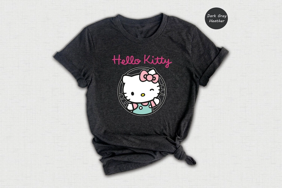 Hello Kitty Shirt, Kawaii Kitty Tee, Cute Kitty Gift, Birthday Party Shirt, Girl Birthday Gift, Kawaii Cat Shirt, Hello Kitty Party Tee