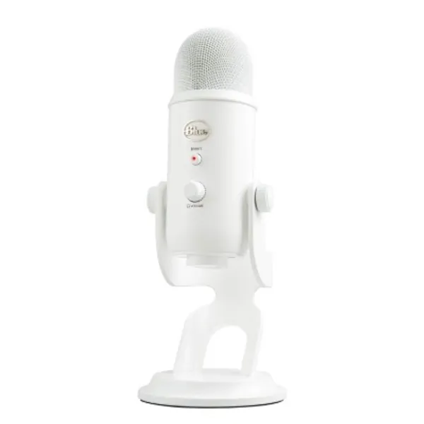 Blue Yeti USB Mic for Recording and Streaming on PC and Mac, Blue VO!CE effects, 4 Pickup Patterns, Headphone Output and Volume Control, Mic Gain Control, Adjustable Stand, Plug and Play – Whiteout