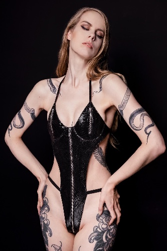 Serpens VXN Snake Emboss Leather Teddy - XL-QUEEN