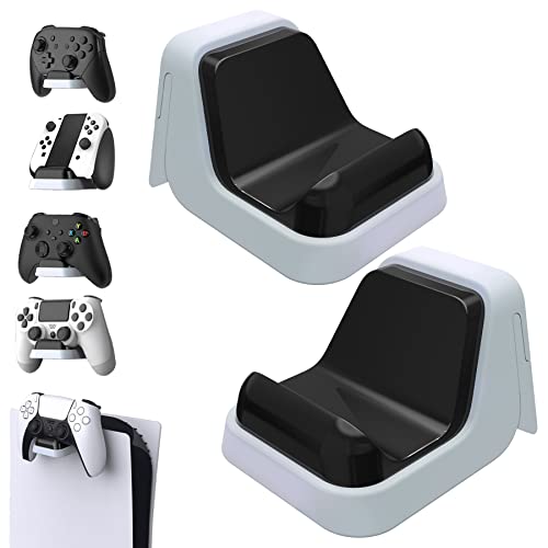 playvital 2 Pack Universal Game Controller Wall Mount for ps5 & Headset, Wall Stand for Xbox Series Controller, Wall Holder for Switch Pro, Dedicated Console Hanger Mode for ps5 - Black & White - 2 Pack Black & White