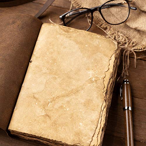 ALCRAFT Leather Journal Vintage Leather Bound Journal Handmade Antique Cover 20.32 x 14.03 CM - 17.78 X 12. 7 CM