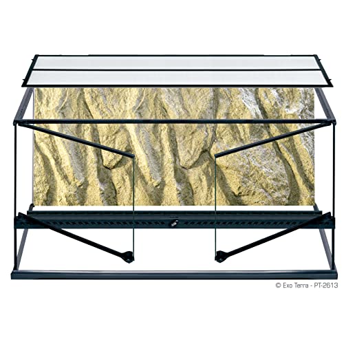 Exo Terra Terrarium aus Glas, mit einzigartiger Front Belüftung, 90 x 45 x 45cm - schwarz - 90x45x45cm