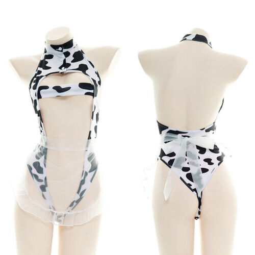 Women Sexy Cow Print Lingerie High Cut Bikini Swimsuit Anime Cosplay Costumes  | eBay