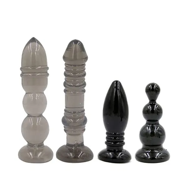 Beads Anales Trainer Set Butt Pugs Anales Toys Anales Trainer Kit for Men Women, Waterproof Silicone Beads Anales Set Silicone Toys (Black)