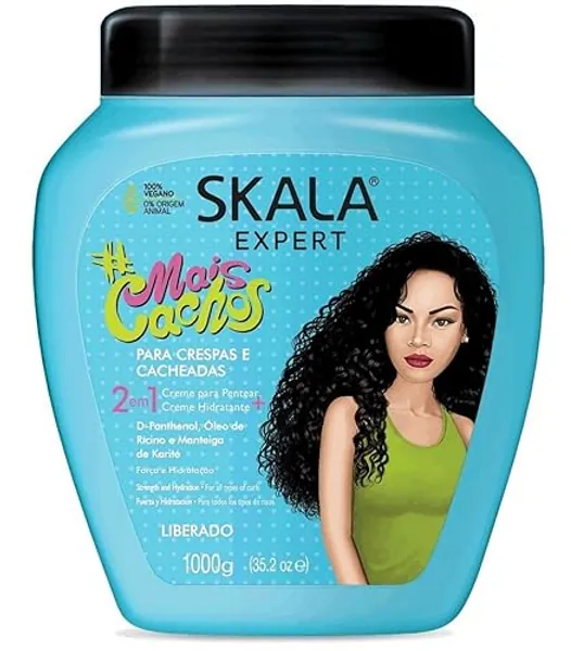 SKALA Mais Cachos Hair Type 3ABC - Eliminate Anti Frizz, For Curly Hair -2 in 1 Conditioning Treatment Cream and Cream To Comb 100% VEGAN 35.2 Oz (1 Pack)