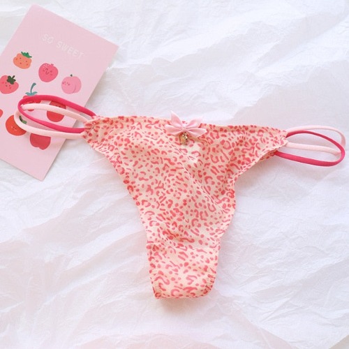 Classic Mesh Thongs - Pink leopard print