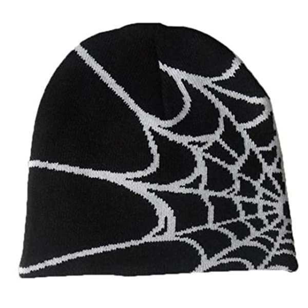Dicusph Y2K Gothic Spider Pattern Wool Acrylic Knitted Hat Women Beanie Winter Warm Beanies Men Casual Skullies Outdoor…