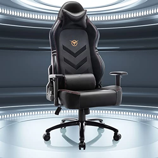Big and Tall Gaming Chair 350lbs-Racing Style Computer Gamer Chair,Ergonomic Office PC Chair with Wide Seat, Reclining Back, Adjustable Armrest-Black