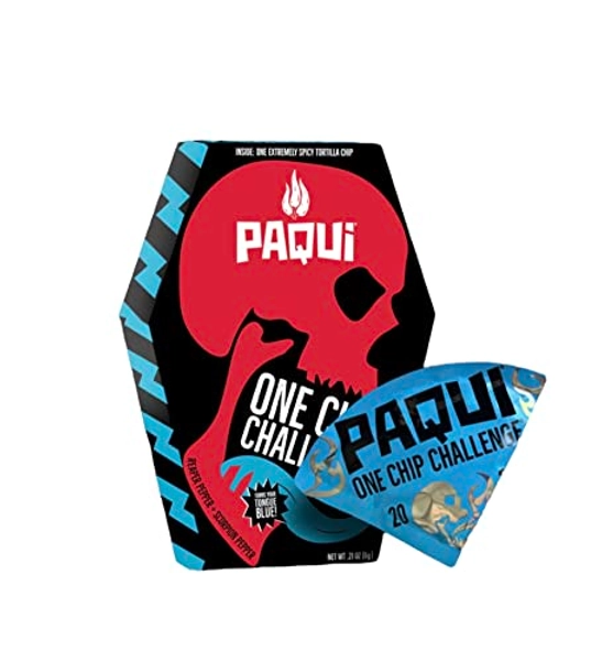 Paqui Carolina Reaper Madness - 2022 One Chip Challenge Tortilla Chip Includes Munchie Box Sticker (( 1 ) Chip)