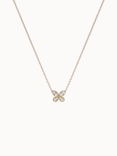 Butterfly Diamond Necklace - Yellow Gold