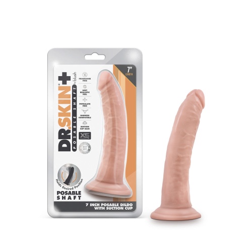 Dr. Skin Plus By Blush® | Realistic Vanilla 7.5-Inch Long Soft Yet Erect & Posable Dildo With Suction Cup Base | Default Title
